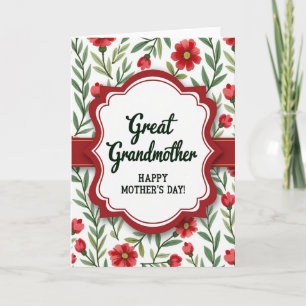 Floral Great Grandmothers Day Card