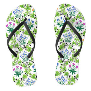 Floral Green Background Pattern-15232 Jandals