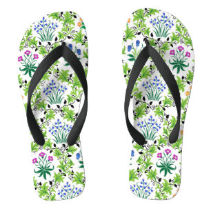 Floral Green Background Pattern-15232 Jandals