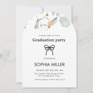 Floral Green Foliage Graduation Party  Invitation