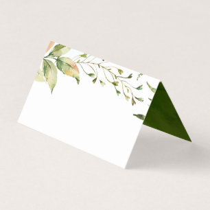 Floral Green Foliage Table Place Card