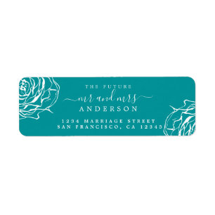 Floral Green Future Mr Mrs Wedding Return Address