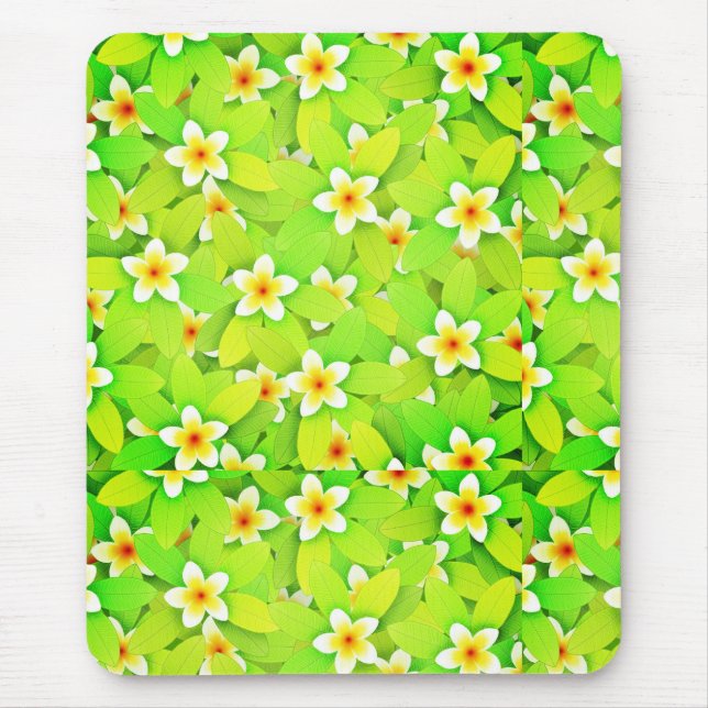 Floral Green Leaves Pattern-61717 Mouse Pad (Front)
