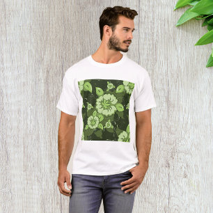 Floral Green Mens T-Shirt