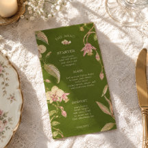 Floral Green & Pink Flower Vine Details Wedding