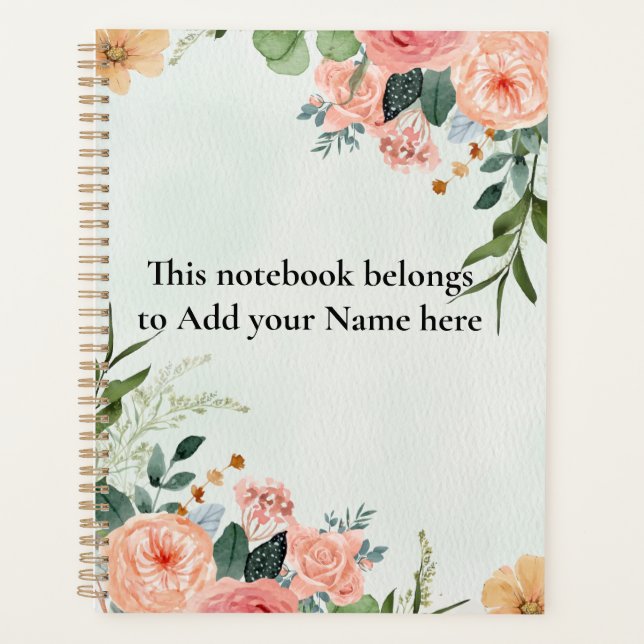 floral green planner (Front)
