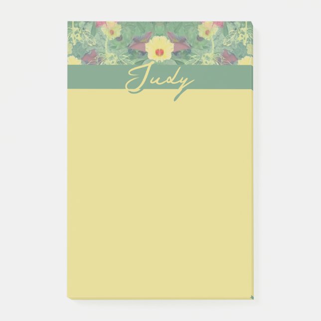 Floral Green Post-It Notes (Front)