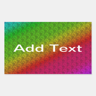 Floral Green Red Rainbow Gradient Diagonal Blend Rectangular Sticker