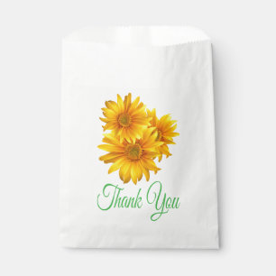 Floral Green Thank You Sunflower Yellow Flower Favour Bags