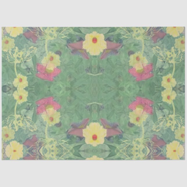 Floral Green  Tissue Paper (Front)