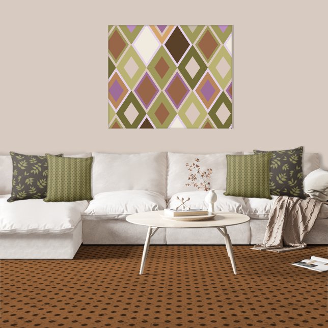 Floral Green Wisteria Leaves Tossed on Brown Cushion (Creator Uploaded)