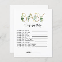 Floral Greenery Baby Shower Wish For Baby Advice 