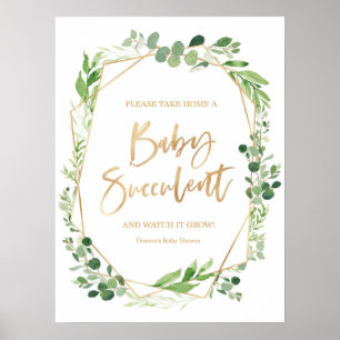 Floral Greenery Baby Succulent Baby shower sign