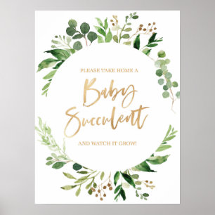 Floral Greenery Baby Succulent Baby shower sign