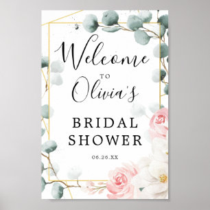 Floral Greenery Bridal Shower Welcome Sign