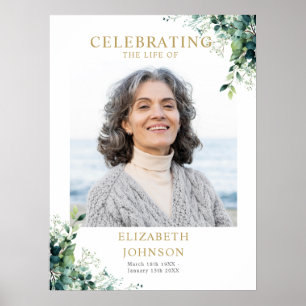 Floral Greenery Celebration of Life Welcome Sign