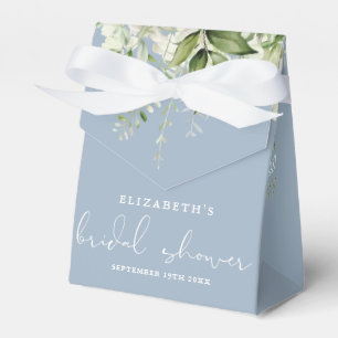 Floral Greenery Dusty Blue Bridal Shower Favour Box