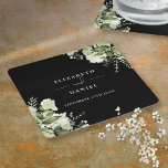 Floral Greenery Elegant Black And White Wedding Square Paper Coaster<br><div class="desc">Elegant floral greenery black and white wedding coasters personalised with your names and special wedding date. Designed by Thisisnotme©</div>