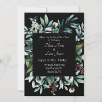 Floral Greenery Elegant Chic Script Name Wedding