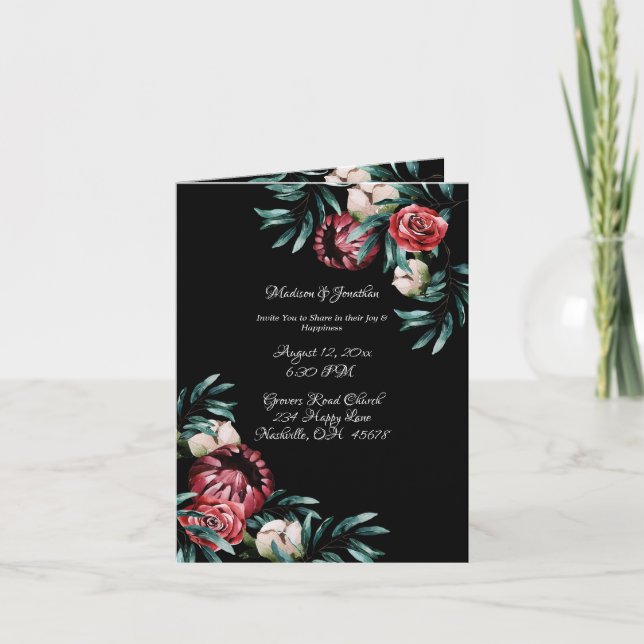 Floral Greenery Elegant Chic Script Name Wedding Invitation (Front)