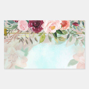Floral Greenery Elegant Rectangular Sticker