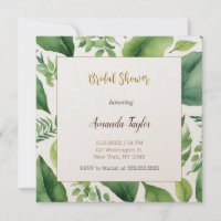 Floral Greenery Minimal Calligraphy Bridal Shower