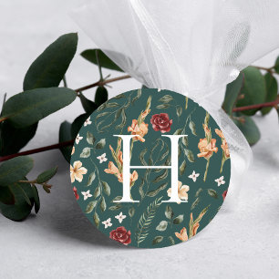 Floral Greenery Monogram Wedding Envelope Seal