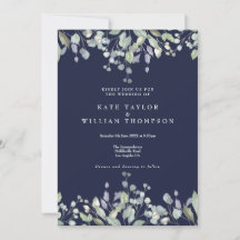 Floral Greenery Navy Blue All In One Wedding