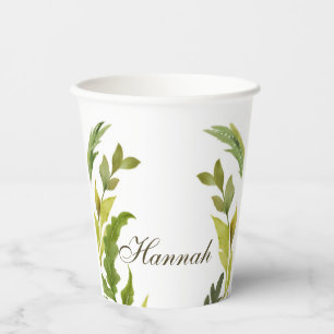 Floral Greenery Professional Trendy Minimalist Paper Cups