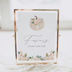 Floral Greenery Pumpkin Baby Shower Favours Sign