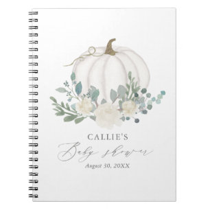 Floral Greenery Pumpkin Baby Shower Guest Book