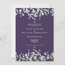 Floral Greenery Purple All In One Wedding