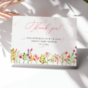 Floral Greenery Rustic Baby Shower Thank You Card