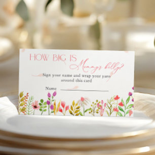 Floral Greenery Rustic How Big is Mummy’s belly Enclosure Card