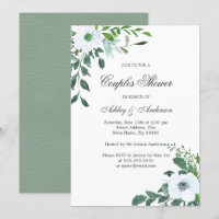 Floral Greenery Summer Couples Shower Invitation