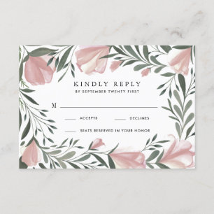 Floral Greenery Vintage Rustic Wedding RSVP Cards
