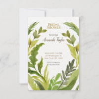 Floral Greenery Watercolor Elegant Bridal Shower