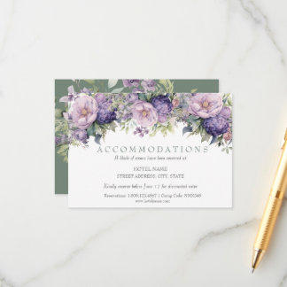 Floral Greenery Watercolor Lavender Sage Wedding Enclosure Card