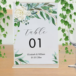 Floral Greenery Wedding Event Business Table Number