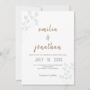 Floral Greenery Wedding Invitation