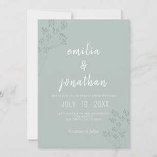 Floral Greenery Wedding Invitation