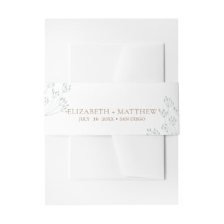 Floral Greenery Wedding Invitation Belly Band