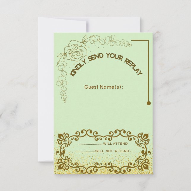 Floral Greenery Wedding Response Card (Front)