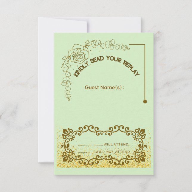 Floral Greenery Wedding Response Card (Front)