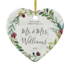 Floral Greenery Wreath Marble Our First Christmas