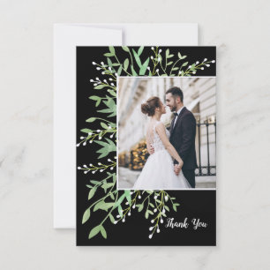 Floral Greeting Photo Thank You Card