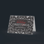 Floral Greetings Business Holiday Greeting Card<br><div class="desc">Spread some joy this holiday season with these chic and stylish holiday cards from Orange Pulp Designs. Background colour can be customised online or visit orangepulpdesign.com for more available colours. Custom colours and matching items available upon request. Please contact us for assistance.</div>