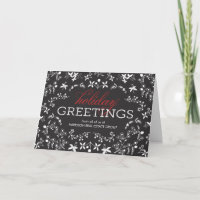 Floral Greetings Business Holiday Greeting Card