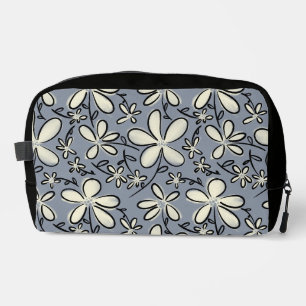 Floral Grey and Cream flower pattern Dopp Kit