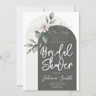 Floral Grey Arch Bridal Shower Invitation